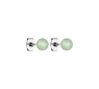 Purelei® orecchini in avventurina, orecchini da donna in acciaio inossidabile resistente, orecchini impermeabili in perle di avventurina, dimensione perle 4,75 mm (Argento)