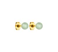 Purelei® Orecchini in Avventurina, Acciaio Inossidabile Resistente, Impermeabili, Perle 4,75 mm (Oro)