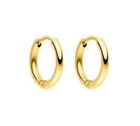 PURELEI® Orecchini Spirit (oro, argento), Orecchini a cerchio da donna e da uomo in acciaio inossidabile, Piccoli cerchi unisex resistenti, diametro 13 mm (Oro)