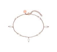 Purelei® Pearl Drop Cavigliera - Cavigliera in acciaio inox durevole - Lunghezza regolabile 21-25 cm - Cavigliera impermeabile con perline - Cavigliera da donna, 21 cm, Acciaio inossidabile