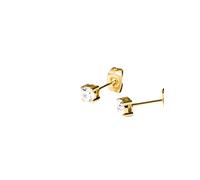 Purelei® Pristine Orecchini piccoli - Eleganza senza tempo con zirconi scintillanti, in acciaio inox placcato oro 18 carati, 4 mm, Normal, Acciaio inossidabile, Abalone