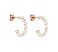 PURELEI® Pure Soul - Orecchini di perle impermeabili da donna, eleganti orecchini a cerchio con perle in acciaio inox, regali per donna, 10 Millimeter, Acciaio inossidabile