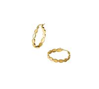 Purelei® Purelei, orecchini a cerchio in cocco, eleganti orecchini con dettagli ovali opachi e sfere di metallo, acciaio inossidabile in oro, argento o oro rosa, diametro 24 mm, Normal, Acciaio