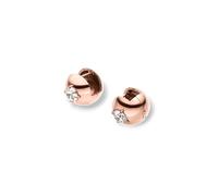Purelei Resonance Glow - Orecchini a cerchio alla moda con zirconi bianchi, in acciaio inox (oro 14 carati/argento/oro rosa 18 K) - 15,5 mm