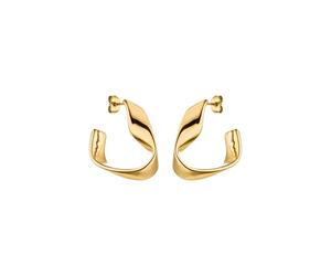 Purelei® River Orecchini - Elegante design a nastro di Möbius per armonia senza tempo, orecchini da donna, placcati in oro 18K, orecchini per le donne, 24,7 mm, Acciaio inossidabile, Abalone
