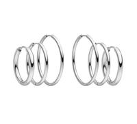 PURELEI® Set di Orecchini a Cerchio Impermeabili da Donna, 3 Paia in Oro, Argento, Oro Rosa, Acciaio Inox, Regalo per Donne, Diverse Misure
