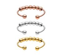 Purelei® Shade Anxiety - Set di 3 anelli da donna - Fidget - Anello da donna in acciaio inox durevole - Anelli impermeabili - misure regolabili disponibili da 50 a 66 - Gioielli da donna, 50-60