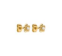 PURELEI® Shiny Bloom orecchini (oro), orecchini impermeabili per donne e ragazze, orecchini in acciaio inox a forma di fiore con perla, regalo per donne e figlie, Acciaio inossidabile