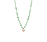 Purelei Sundial Shell Jade - Collana da donna regolabile con vere perle di giada e ciondolo a conchiglia (35-40 cm), in acciaio inox placcato oro 18 carati, placcato oro rosa o argento, Länge: 35-40