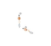 Purelei® Sunrise - Orecchini pendenti con acquamarina, pietra del sole e albita, in acciaio inox placcato oro 18 carati, gioielli da donna 37 mm, colori delicati e vibrazioni aloha, Normal, Acciaio