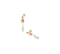 Purelei® Sunrise - Orecchini pendenti con acquamarina, pietra del sole e albita, in acciaio inox placcato oro 18 carati, gioielli da donna 37 mm, colori delicati e vibrazioni aloha, Normal, Acciaio