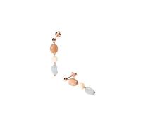 Purelei® Sunrise - Orecchini pendenti con acquamarina, pietra del sole e albita, in acciaio inox placcato oro 18 carati, gioielli da donna 37 mm, colori delicati e vibrazioni aloha, Normal, Acciaio