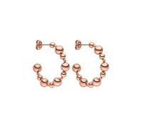 Purelei® Terra Hoops Orecchini - Acciaio inossidabile 18K placcato oro - Resistente all'acqua - Look sferico rotondo - Diametro 30 mm - Gioielli eleganti da donna, Normal, Acciaio inossidabile