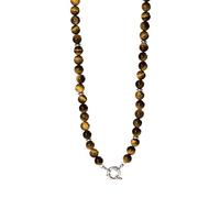 Purelei Tiger's Eye - Collana con ciondolo a forma di occhio di tigre, in acciaio inox placcato oro, con occhio di tigre, regolabile da 40 a 45 cm, coraggio e protezione, collana da donna oro/argento