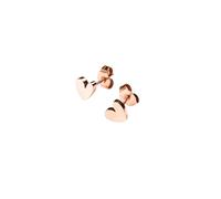 Purelei® Tiny Heart - Orecchini a forma di cuore minimalisti, in acciaio inox, placcato oro 18 carati, argento, oro rosa, intramontabili ed eleganti, Normal, Acciaio inossidabile, Abalone
