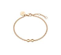 Purelei Tiny Infinity - Bracciale in acciaio inox placcato oro 14 carati | regolabile da 16 a 19 cm, ciondolo da 6 x 6,2 mm, da indossare tutti i giorni, design infinito