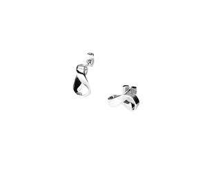 Purelei® Twist - Orecchini a lobo eleganti in forma di nastro di Möbius per equilibrio e armonia, in acciaio inossidabile di alta qualità in oro, argento e oro rosa, 15,5 mm, Acciaio inossidabile