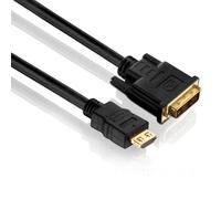 PureLink PI3000-010 Cavo di collegamento HDMI a Single Link DVI (2K FullHD (1080p), Ethernet), HDMI-A maschio a DVI-D maschio (18+1), certificato, 1.00m, nero.