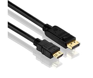 PureLink PI5100-050 Cavo adattatore DisplayPort a HDMI (Full HD 2K (1080p), Ethernet), DisplayPort maschio (20 pin) a HDMI-A maschio (19 pin), certificato, 5,00 m, nero