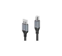 PureLink SPC-U010-010 Cavo USB 2.0 - A/B - Alluminio, grigio siderale/nero, 1 m