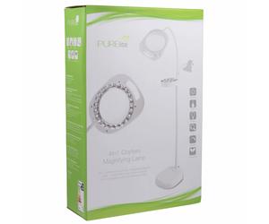 Purelite Lampada Ingrandimento 4-in-1 LED Bianca Dimmer, 26x26x150 cm