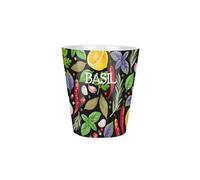 Purely Home Vaso per piante al basilico - Ingredienti di cottura piccolo vaso in ceramica per interni con foro di drenaggio, regalo per la casa, vaso da fiori diametro 9 cm