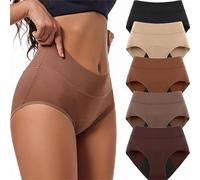 PureMeno - Biancheria intima a tenuta stagna, per tutto il giorno, a prova di perdite, da donna, oltre i 60 anni, lavabile con incontinenza, Misto*5, L