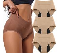 PureMeno - Biancheria intima a tenuta stagna, per tutto il giorno, a prova di perdite, da donna, oltre i 60 anni, lavabile con incontinenza, 3 albicocche, L