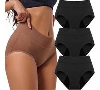 PureMeno - Biancheria intima a tenuta stagna, per tutto il giorno, a prova di perdite, da donna, oltre i 60 anni, lavabile con incontinenza, 3 neri., L