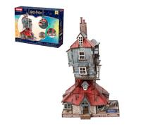 PUREMIND Harry Potter La Tana Puzzle 3D in Legno - Modello della Casa dei Weasley con Licenza Ufficiale, Kit DIY senza colla, porte apribili, 16 finestre e Regalo da Collezione