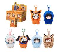 puremind Naruto Blind Box 6 Pezzi - Scatola Misteriosa Anime Vinile Peluche Ufficiale, Mini Figure Articolate Collezionabili con Portachiavi, Regalo per Fan di Naruto