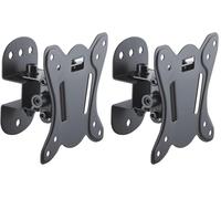 PureMounts PM-FM10-100 Supporto a Muro, Nero (Confezione da 2)