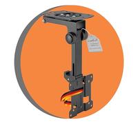 PureMounts Supporto a soffitto per televisori, adatto per 13-27 pollici, pieghevole, regolabile in altezza, orientabile, inclinabile, fino a VESA 100x100, nero