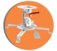 PureMounts Supporto da soffitto inclinabile e orientabile per proiettore e proiettore, distanza tra i fori fino a 320 mm, distanza del soffitto 150 mm, capacità di carico 13,5 kg, colore bianco