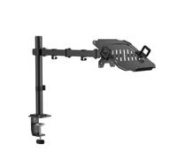 PureMounts Supporto laptop VESA 75/100 girevole inclinabile orientabile | Supporto monitor notebook 17-32 pollici regolabile in altezza per setup lavoro e gaming