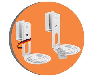 PureMounts supporto per diffusori per Sonos Era 100 set di 2, supporto a parete per diffusori con gestione dei cavi, orientabile di +/-45°, inclinabile di 0/-18°, capacità di carico di 3 kg, bianco