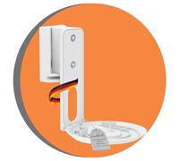 PureMounts supporto per diffusori per Sonos Era 100, supporto a parete per diffusori con gestione dei cavi, orientabile +/-45°, inclinabile 0/-18°, capacità di carico 3 kg, bianco