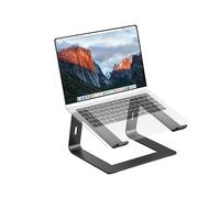 PureMounts Supporto per laptop ultrasottile, supporto ergonomico per notebook in alluminio con ventilazione e cuscinetti antiscivolo laptop per ufficio, nero