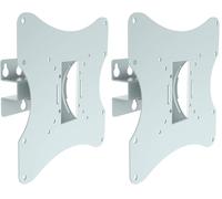PureMounts Supporto TV da parete, universale orientabile e inclinabile per televisori piatti e curvi da 10-37 pollici e monitor fino a 30 kg, max. VESA 200x200 mm, bianco (Confezione da 2)