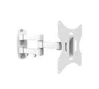 PureMounts Supporto TV da parete, universale orientabile e inclinabile per televisori piatti e curvi da 10-37 pollici e monitor fino a 30 kg, max. VESA 200x200 mm, bianco