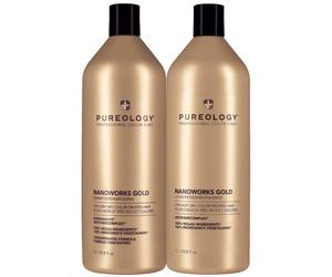 Pureology Nanoworks Gold Shampoo and Conditioner Routine For Very Dry, Colour Treated Hair