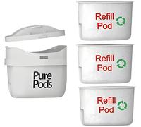 PUREPODS® - Cartucce filtranti per acqua compatibili con tutte le caraffe Brita Maxtra® e Maxtra+® (Starter kit con 3 capsule e 1 tazza di cartuccia)