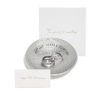 PureRejuva Regali in latta per il 10° anniversario - 10 pollici, inciso, piatto porta fedi nuziali in alluminio e confezione regalo - 10 anniversario per lui e 10 anniversario per il suo stile