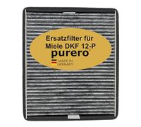 purero® Filtro ai carboni attivi - Filtro di ricambio per Miele DKF 12-P / 11762580, modello successivo di DKF 12-1 - Assorbimento ottimale degli odori - Made in Germany