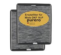 purero® Filtro ai carboni attivi - Filtro di ricambio per Miele DKF 16-P / 7932320, modello successivo di DKF 16-1 - Assorbimento ottimale degli odori - Made in Germany
