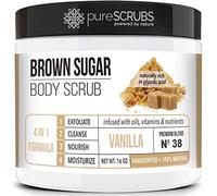 pureSCRUBS Premium Organic Sugar Vanilla - Kit scrub viso e corpo, 453,6 g, arricchito con oli essenziali biologici e sostanze nutritive, include cucchiaio di legno, luffa e mini sapone esfoliante