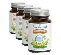 Puressentiel, Compresse Neutre, Integratore Alimentare, Supporto per la somministrazione orale di oli essenziali, Senza zuccheri e senza glutine, Vegan e Cruelty Free, 30 compresse (Confezione da 4)