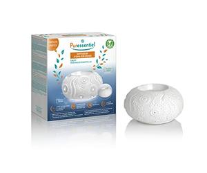 Puressentiel Diffusore per Oli Essenziali a Calore Dolce CALVI | Temperatura regolata. Design elegante in ceramica. Luce d'ambiente. Spegnimento automatico dopo 1h. Superfici fino a 20m²