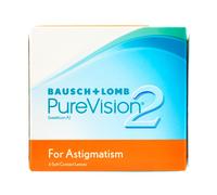 PureVision 2 for Astigmatism (6 lenti) Diottrie: -9.00, Raggio (BC): 8.90, Diametro: 14.50, CYL: -0.75, AXIS: 10°
