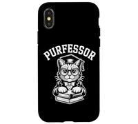 Purfessor Cat Laurea Accademico College Umorismo Custodia per iPhone X/XS
